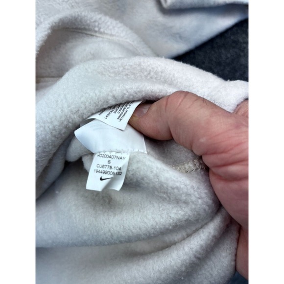 Nike Womens White Fleece Mock Neck Pullover Sweatshirt Size S‎ - Picture 4 of 11